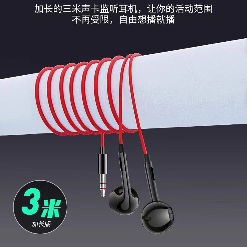 Auricular con micrófono cableado para transmisión en vivo 3 M MP3, tarjeta de sonido, monitor en vivo, auricular para escritorio o portátil, clase online, auricular universal sin conector Lightning