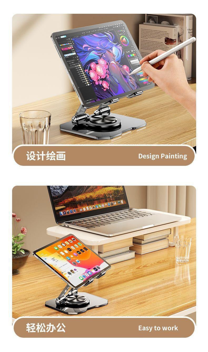 Soporte giratorio totalmente metálico para tablet para iPad, soporte para computadora tablet, soporte de oficina para teléfono móvil, dedicado para juegos y jugar juegos como PUBG