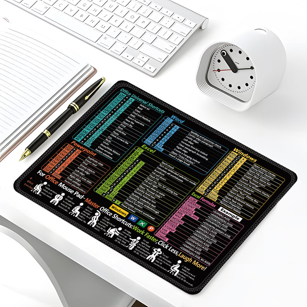 Teclas de acceso rápido de Excel en inglés, alfombrilla de ratón personalizada para oficina IP, computadora grande, cuaderno, alfombrilla especial pequeña para mesa