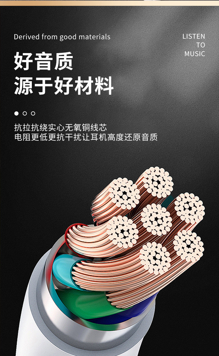 Auriculares alámbricos no intrauditivos Auriculares digitales Type-C Auriculares de escritorio de alta calidad Agujero redondo Cable de extensión extra largo