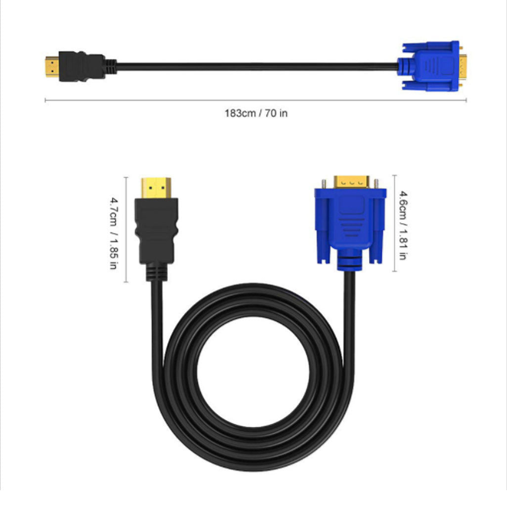 Cable de conversión de HDMI a VGA HDMI a VGA para reproductor DVD conectado al televisor sin red y sin timbre