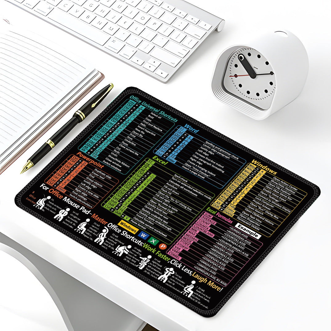 Teclas de acceso rápido de Excel en inglés, alfombrilla de ratón personalizada para oficina IP, computadora grande, cuaderno, alfombrilla especial pequeña para mesa