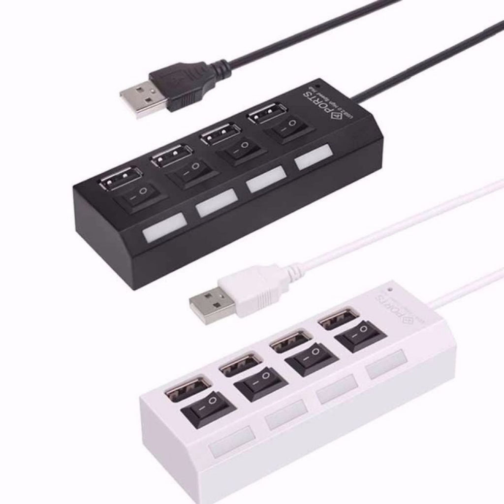 Estación de acoplamiento USB 2.0 con conmutador independiente, divisor y expansor hub 2.0 a 4 puertos