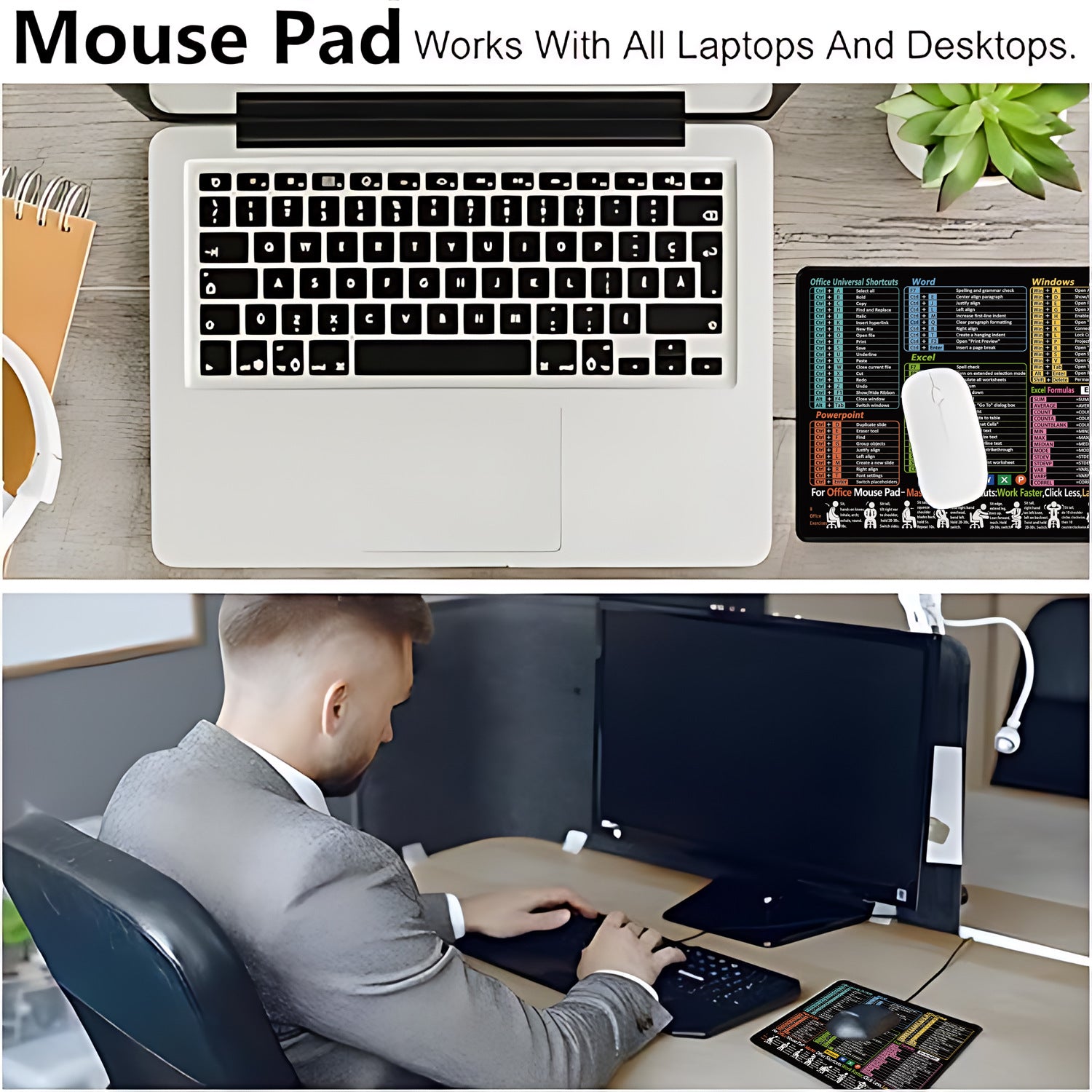 Teclas de acceso rápido de Excel en inglés, alfombrilla de ratón personalizada para oficina IP, computadora grande, cuaderno, alfombrilla especial pequeña para mesa