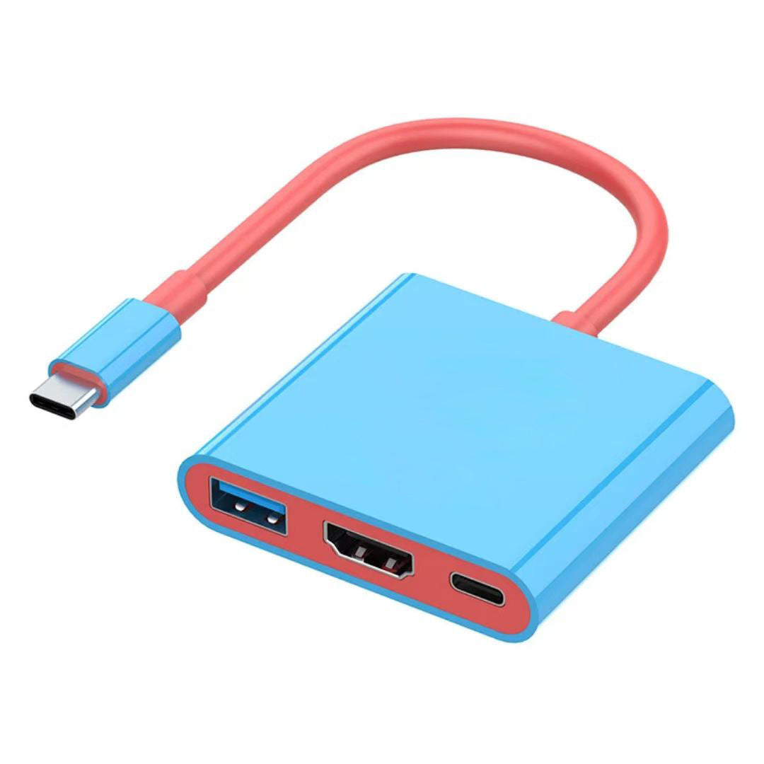 Estación de acoplamiento tipo Switch tres en uno Type-C para teléfono móvil, tableta, computadora y consola de juegos, convertidor USB, estación de acoplamiento 3 en 1