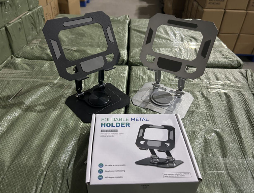 Soporte giratorio totalmente metálico para tablet para iPad, soporte para computadora tablet, soporte de oficina para teléfono móvil, dedicado para juegos y jugar juegos como PUBG