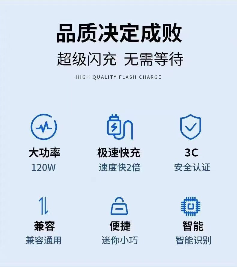 Venta al por mayor de cargador Huawei 120W, carga súper rápida Mate40pro66W, cargador de teléfono móvil Nove Glory