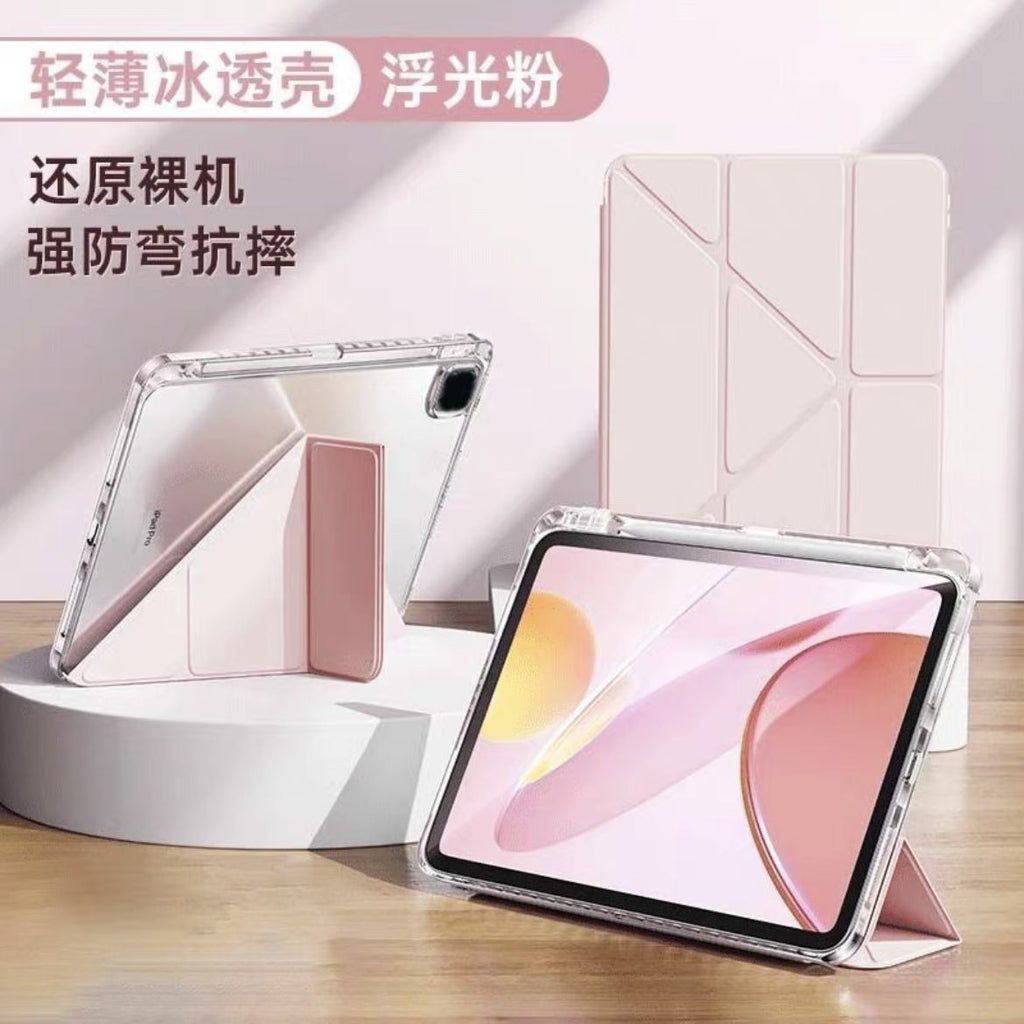 Funda protectora de iPad de 12ª generación 26, tipo 3+Y Air 8/7, acrílico 10,5, con ranura para lápiz anti-doblado, funda de 11ª generación con tarjeta trasera
