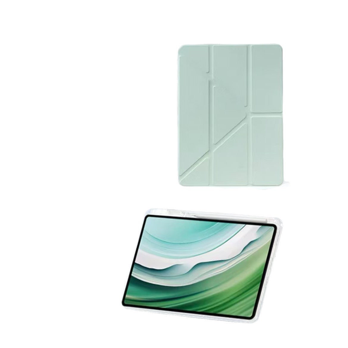 Funda protectora de iPad de 12ª generación 26, tipo 3+Y Air 8/7, acrílico 10,5, con ranura para lápiz anti-doblado, funda de 11ª generación con tarjeta trasera